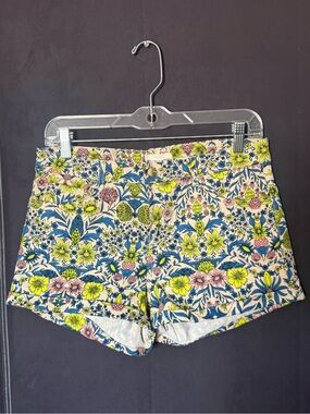 H&M Floral High-Waist Cotton Shorts - Cream, Blue, Yellow, Pink